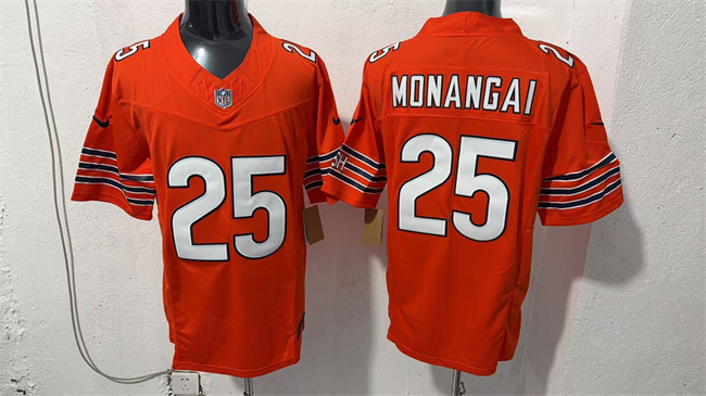 Men's Orange Chicago Bears #25 Kyle Monangai 2026 F.U.S.E. Vapor Untouchable Limited Stitched Football Jersey